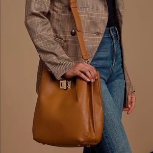 Lulus Chic Street Cognac Tote Bag